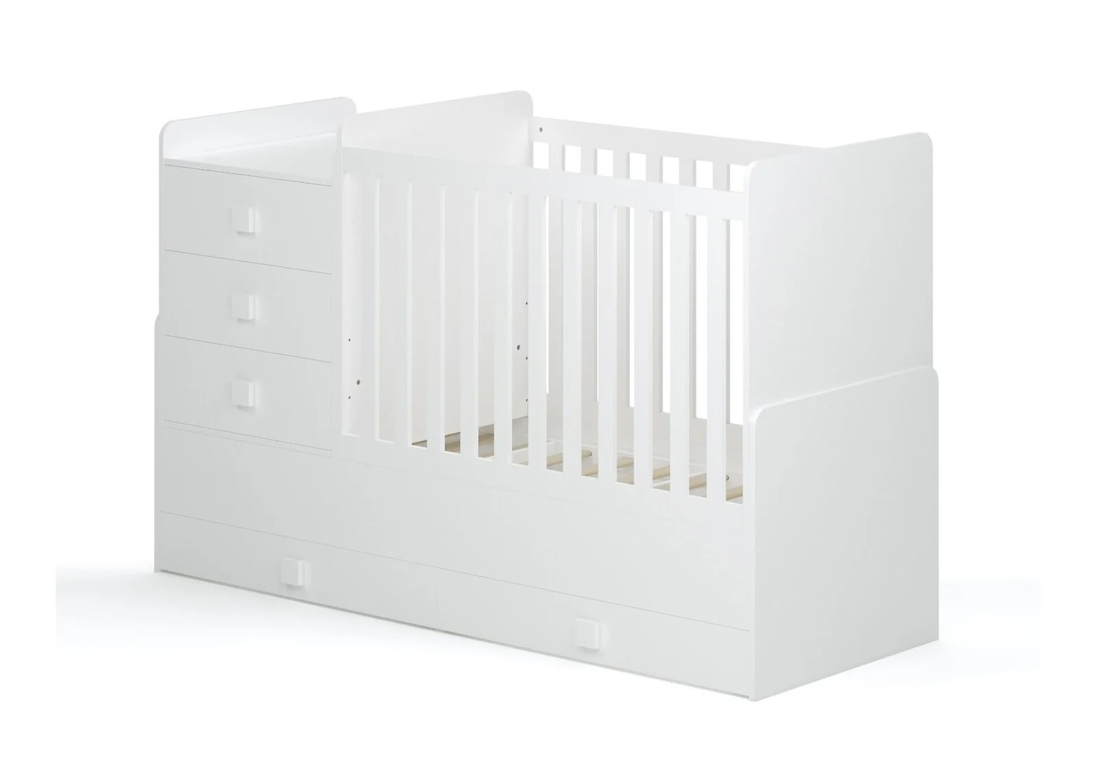 Kidsaw Kudi Combi 4 in 1 Cot Bed with Changing Unit White – view 11