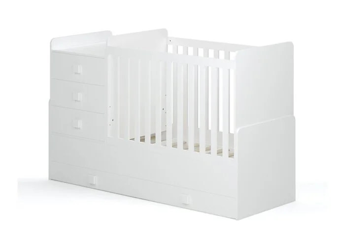 Kidsaw Kudi Combi 4 in 1 Cot Bed with Changing Unit White – view 11