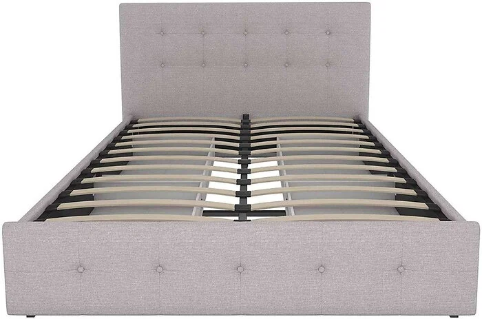 Dorel Rose Upholstered Bed with Storage Grey Linen Double view 3