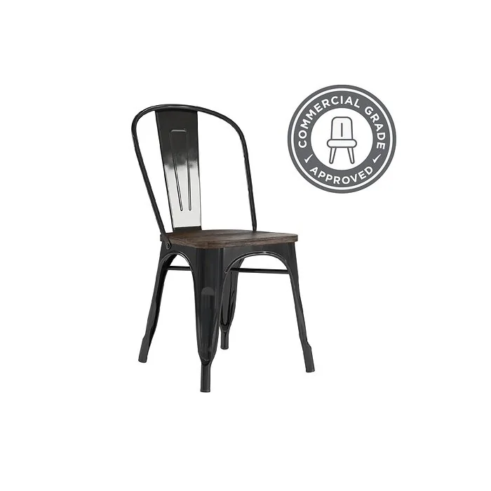 Dorel Fusion Metal Dining Chair Black 2Pk view 4
