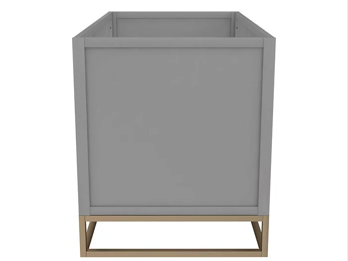 Dorel Haven 3in1 Crib GRY Wgold Base Wrail view 3