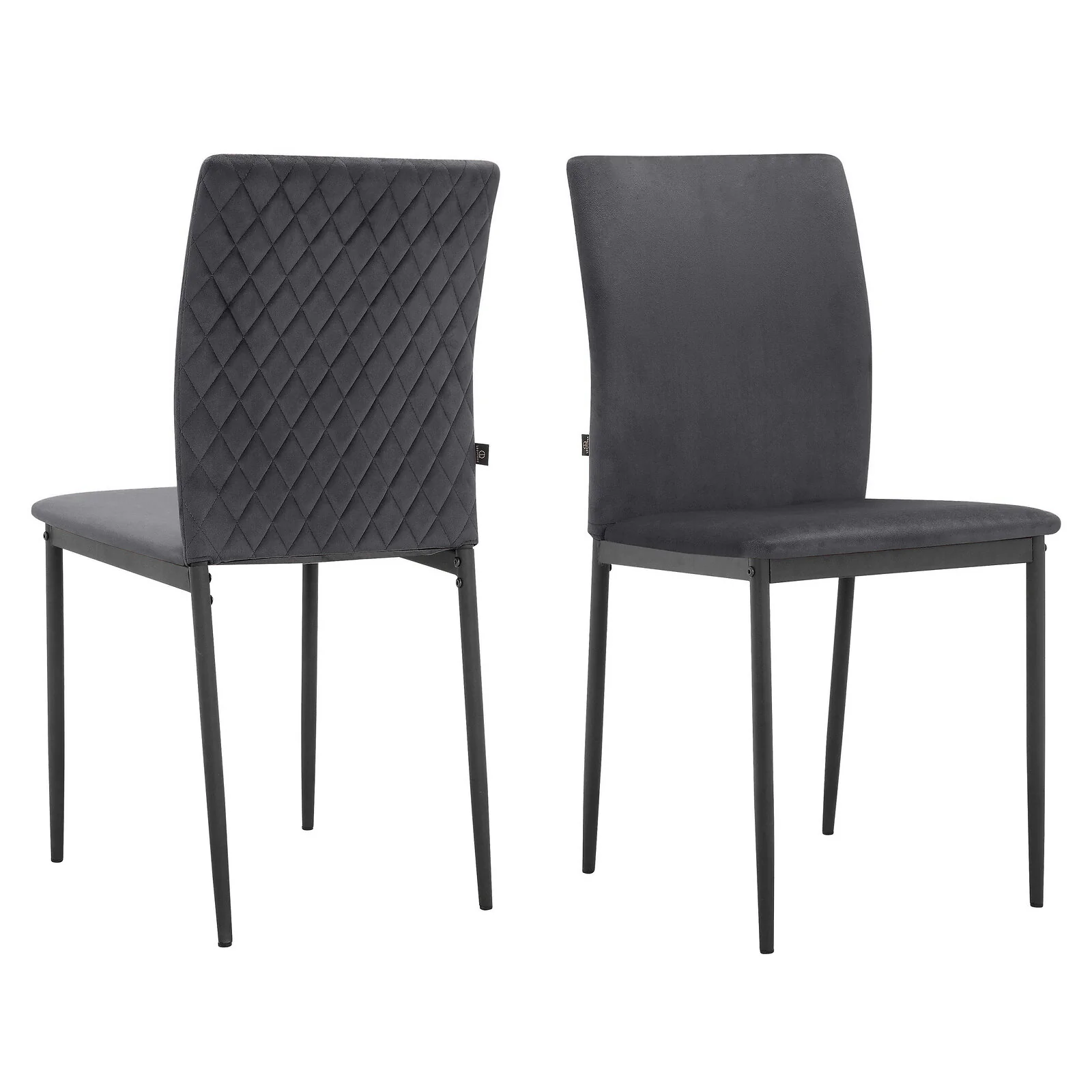 Dorel Pavia Dining Chair in Velvet Anthracite 2 Pack