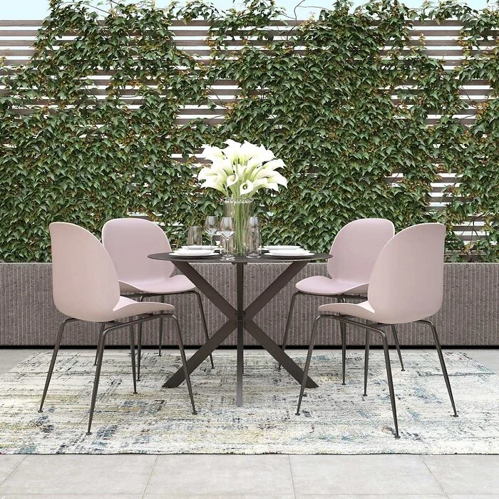 Dorel Aria Resin Dining Chair Light Pink 4 Pk view 2