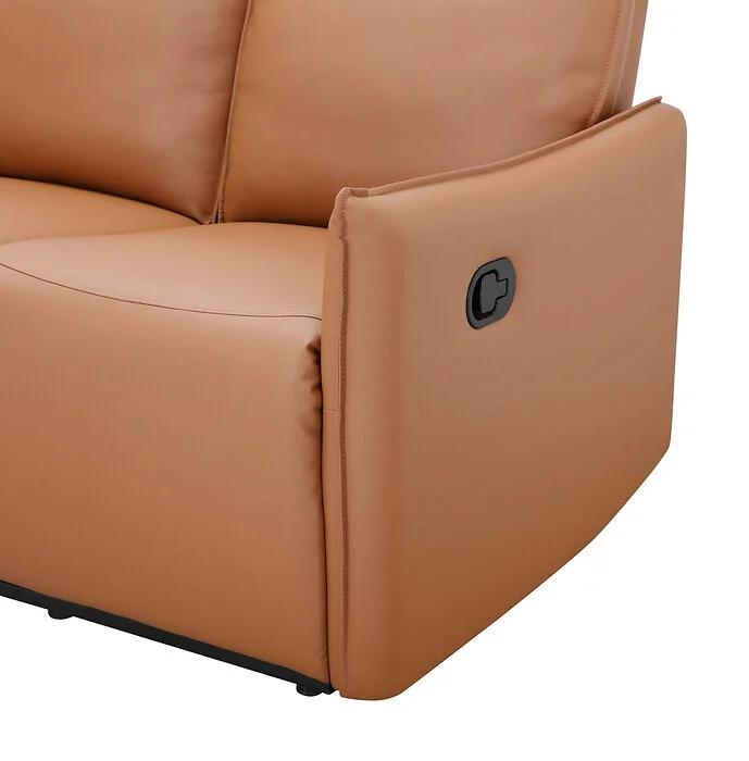 Dorel Lugo 3 Seater Sofa with 2 Manuel Recliner Cognac PU view 5