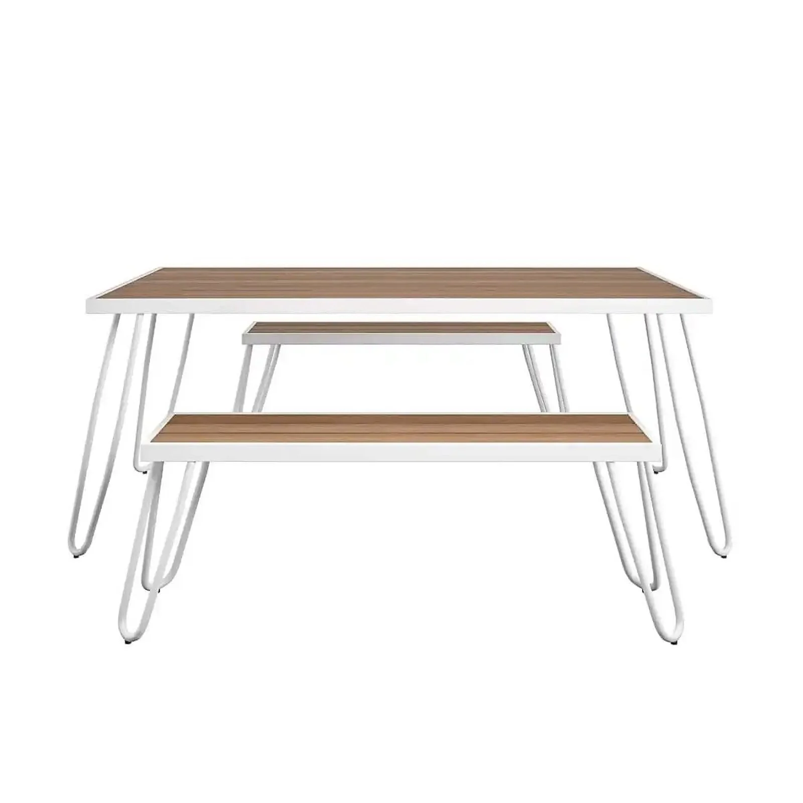 Novogratz Paulette Table and Bench Set White view 4