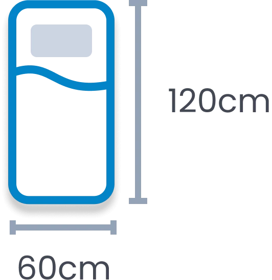 Cot mattress size diagram
