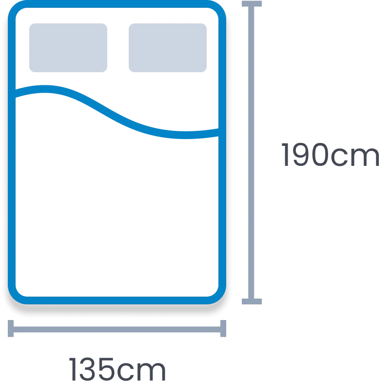 Double mattress size diagram