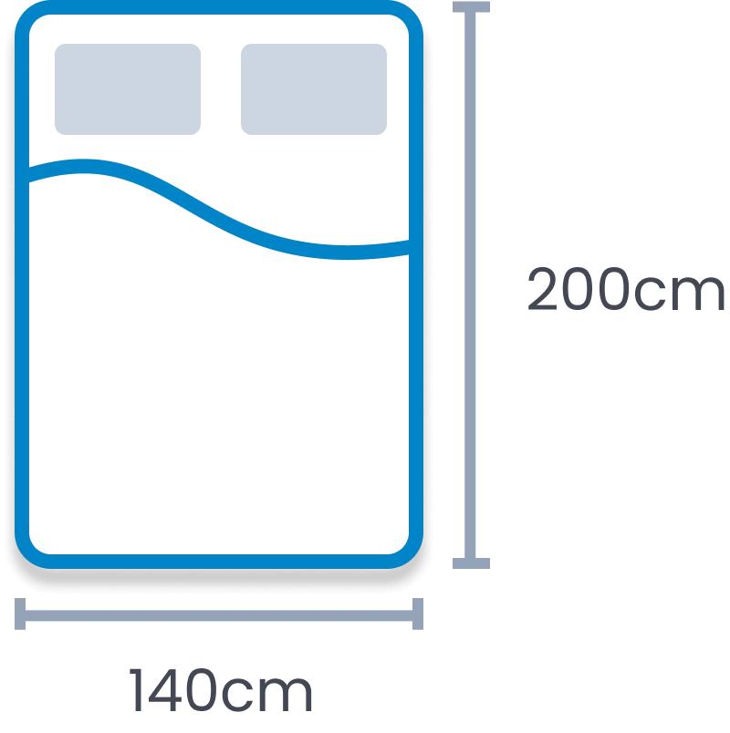 EU double mattress size diagram