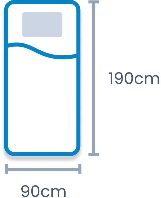 Single mattress size diagram