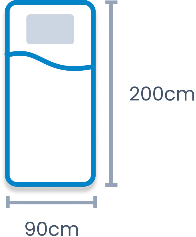 EU single mattress size diagram