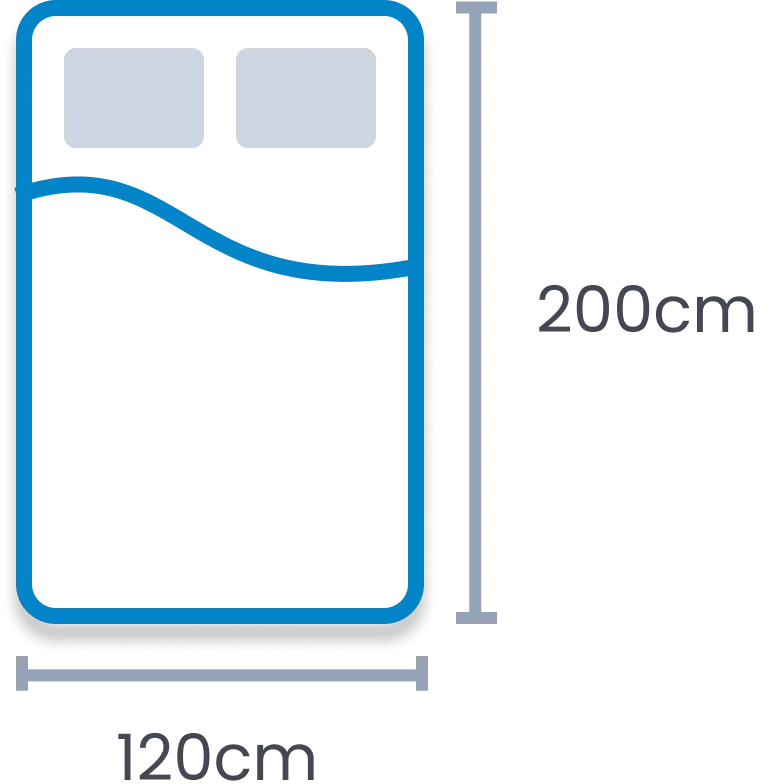 EU small double mattress size diagram