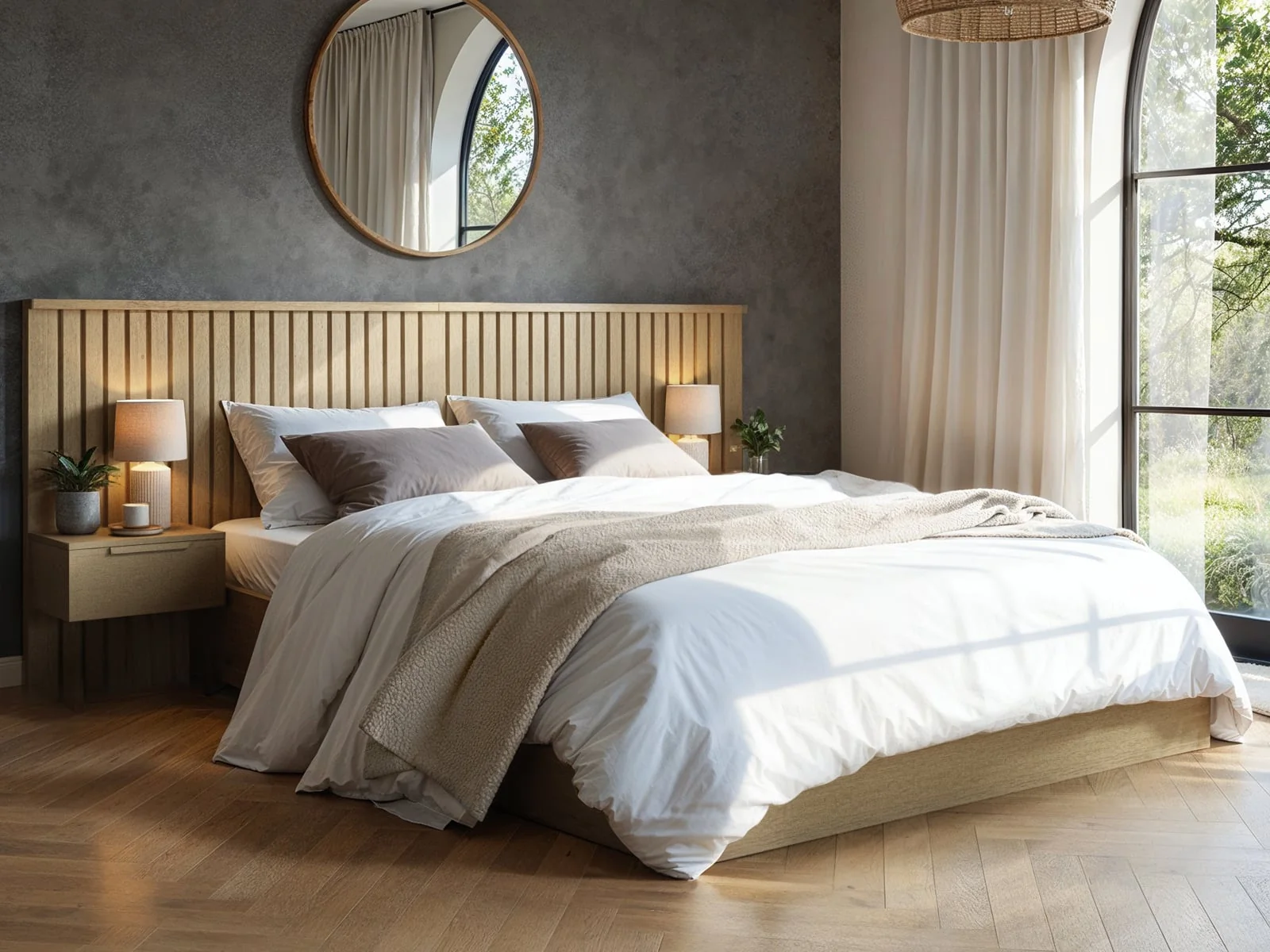 Solace+Co Taylor wooden ottoman hotel bed